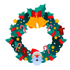 christmas wreath on a white background