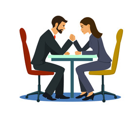 Business negotiation contract vector design illustration