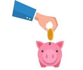 Piggy Bank Saving Money Vector Design Illustration