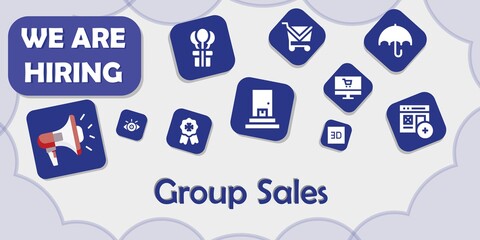 we are hiring group sales vector illustration
