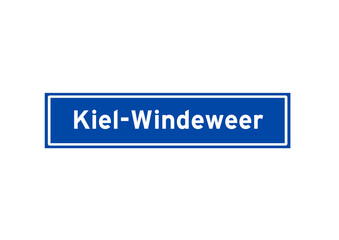 Kiel-Windeweer isolated Dutch place name sign. City sign from the Netherlands.