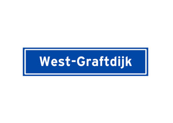 West-Graftdijk isolated Dutch place name sign. City sign from the Netherlands.