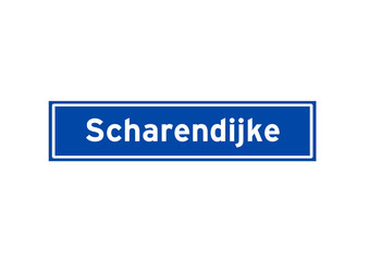 Scharendijke isolated Dutch place name sign. City sign from the Netherlands.