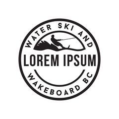 Fototapeta na wymiar water ski wakeboard logo design concept vector element icon template