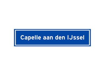 Capelle aan den IJssel isolated Dutch place name sign.