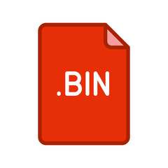 BIN file format filled outline icon. Linear style sign for mobile concept and web design. Simple color symbol. Vector illustration isolated on white background. EPS 10.