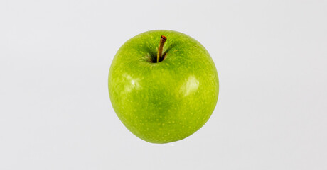 green apple on white background