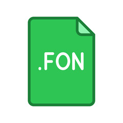 FON file format filled outline icon. Linear style sign for mobile concept and web design. Simple color symbol. Vector illustration isolated on white background. EPS 10.
