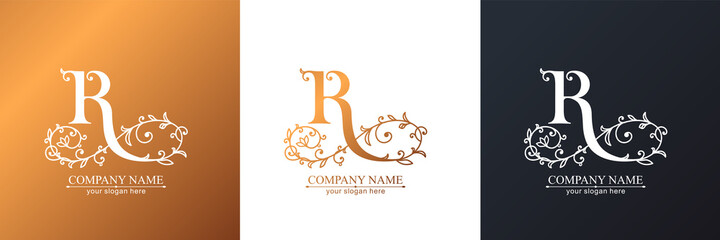 Premium Vector R logo. Monnogram, lettering. Personal logo or sign for branding an elite company.
