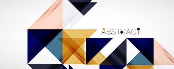 Naklejka premium Set of vector triangle geometric backgrounds. Vector illustration for covers, banners, flyers and posters and other designs