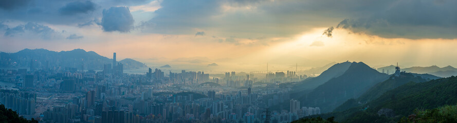 Kowloon Peak Lookout at Sunset, Hong Kong