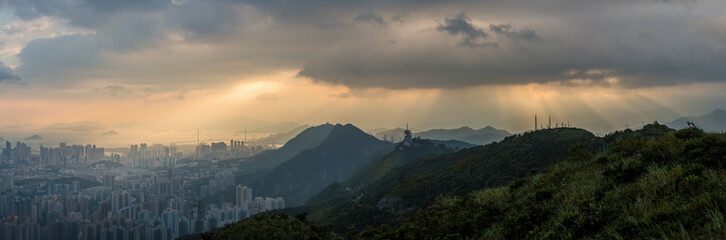 Kowloon Peak Lookout at Sunset, Hong Kong