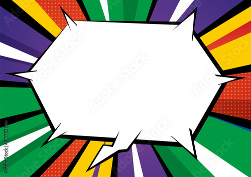 放射線集中線と吹き出しの背景バックグラウンド アメコミ漫画コミック Speech Balloon Wall Mural Globeds