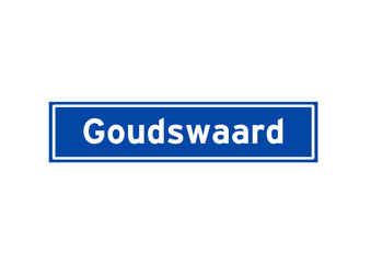 Goudswaard isolated Dutch place name sign. City sign from the Netherlands.