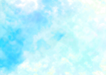 幻想的な空　水彩風背景素材（青）