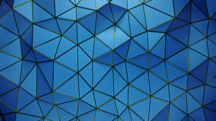 Blue low poly background 3D render