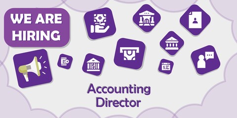 we are hiring accounting director vector illustration