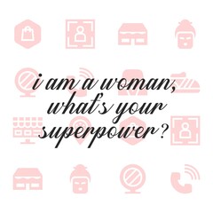 Happy women day quote. Editable vector illustration.