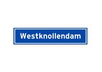 Westknollendam isolated Dutch place name sign. City sign from the Netherlands.