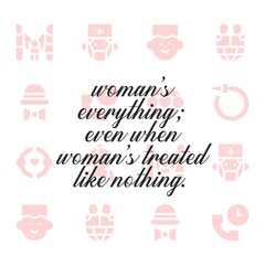 Happy women day quote. Editable vector illustration.