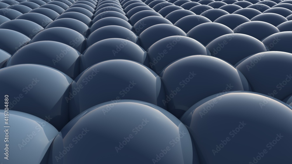 Poster abstract background from deep 3d spheres. rendering.