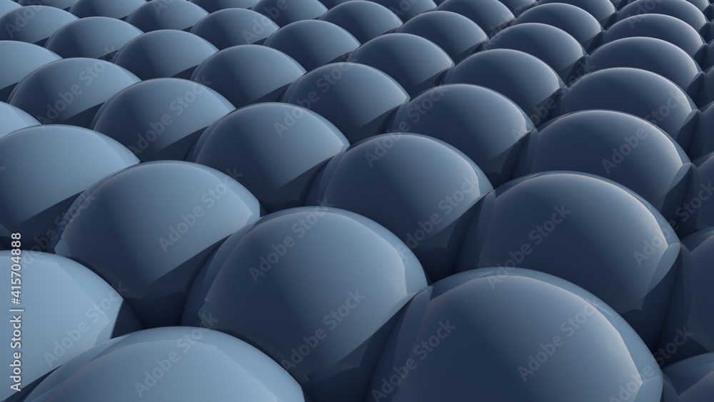 Poster abstract background from deep 3d spheres. rendering.