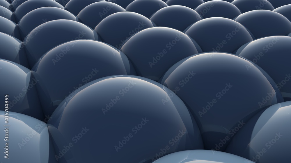 Poster abstract background from deep 3d spheres. rendering.