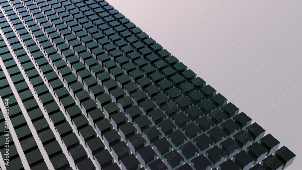 Poster 3d abstract background from cubes. rendering an image. cubic wallpaper on a desktop.