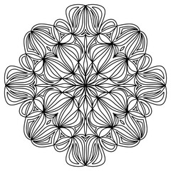 Easy mandala like flower or star, basic and simple mandalas Coloring Book for adults, seniors, and beginner. Digital drawing. Floral. Flower. Oriental. Book Page. Vector.