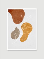 Contemporary art posters in pastel colors. Botanical wall art vector. Minimal and natural wall art. Abstract Plant Art design for print, wallpaper, cover. Modern vector illustration.