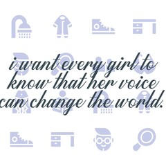 Happy women day quote. Editable vector illustration.