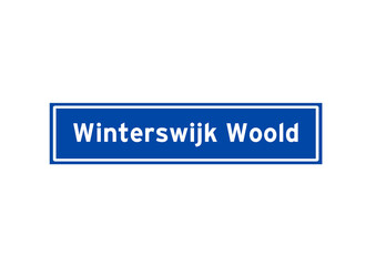 Winterswijk Woold isolated Dutch place name sign.