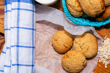 homemade oatmeal cookies are on the table