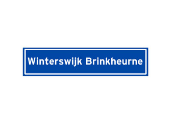 Winterswijk Brinkheurne isolated Dutch place name sign. 