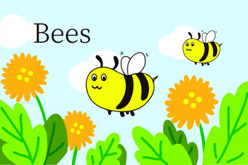 Small fresh bee element floor mat