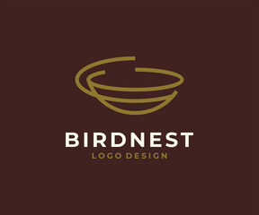 Bird nest logo design vector template