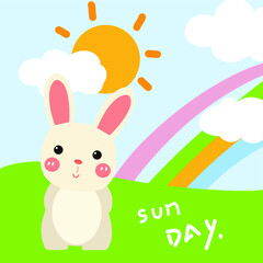 Bunny decorative painting vector design