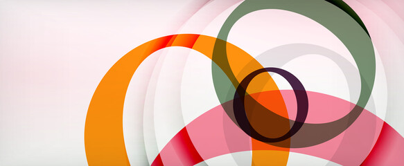 Fototapeta premium Ring geometric shapes, o letter repetition wallpaper. Abstract background for business or technology presentations, internet posters or web brochure covers