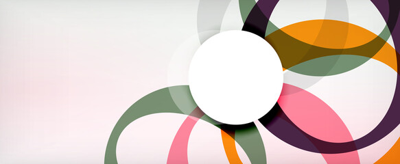 Obraz premium Ring geometric shapes, o letter repetition wallpaper. Abstract background for business or technology presentations, internet posters or web brochure covers