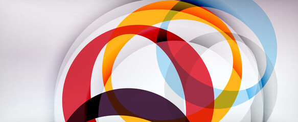 Obraz premium Ring geometric shapes, o letter repetition wallpaper. Abstract background for business or technology presentations, internet posters or web brochure covers