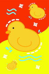 Hand drawn cartoon duck children's room cute strip carpet