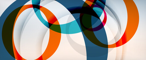 Fototapeta premium Ring geometric shapes, o letter repetition wallpaper. Abstract background for business or technology presentations, internet posters or web brochure covers