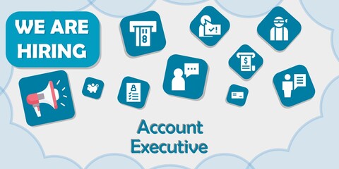 we are hiring account executive vector illustration
