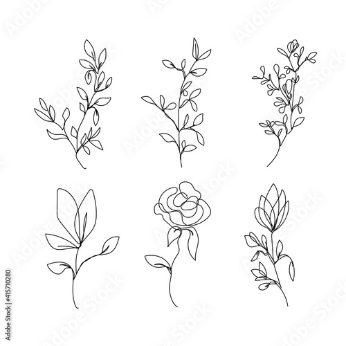 Continuous Line Drawing Set Of Plants Black Sketch Of Flowers Isolated On White Background Flowers One Line Illustration Minimalist Prints Set Vector Eps 10 Wall Mural Natalya Dyachkova Continuous Line Drawing Set Of Plants Black Sketch Of Flowers Isolated On White Background Flowers One Line Illustration Minimalist Prints Set Vector Eps 10 Wall Mural Natalya Dyachkova