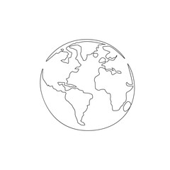 Earth Logo Line Art Drawing. World Symbol Line Art Illustration. Earth Minimalist Trendy Contemporary Design Perfect for Wall Art, Prints, Social Media, Posters, Invitations, Branding Design. Vector