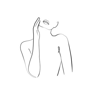 recommend clip art: Woman Modern Continuous One Line Drawing. Female Art Print Line Drawing Sketch Illustration. Woman Face Modern Print. Minimalist Female Contour Art Design. Vector EPS 10.