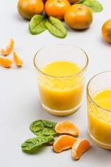Citrus fruit juice in glasses