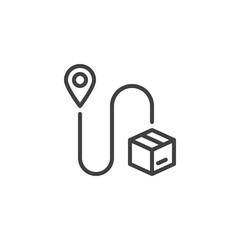 Order tracking line icon. linear style sign for mobile concept and web design. Parcel, package location outline vector icon. Delivery address symbol, logo illustration. Vector graphics