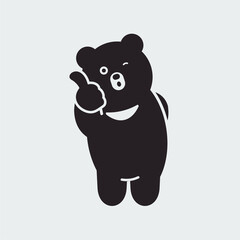 vector cute Asian bear mascot character for social media chat stickers