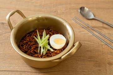 Korean Instant Noodle with Black Bean Sauce (Jajangmyeon or JJajangmyeon)